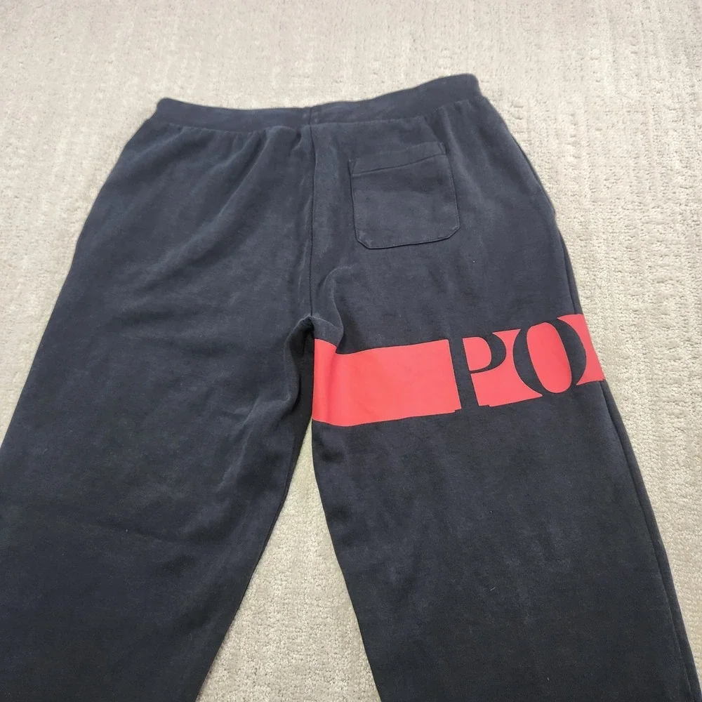 Polo Ralph Lauren Joggers Youth XL Big‎ Kids Sweatpants Spellout Black Red Pony